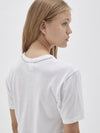 bassike wide heritage slim short sleeve t.shirt in white