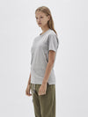 bassike wide heritage slim short sleeve t.shirt in grey marl