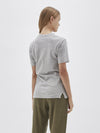 bassike wide heritage slim short sleeve t.shirt in grey marl