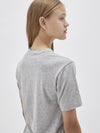 bassike wide heritage slim short sleeve t.shirt in grey marl