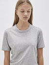 bassike wide heritage slim short sleeve t.shirt in grey marl