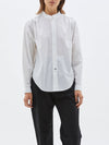 bassike cotton gather detail shirt in white