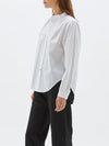 bassike cotton gather detail shirt in white