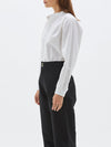 bassike cotton gather detail shirt in white