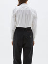 bassike cotton gather detail shirt in white