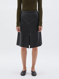 leather draped skirt