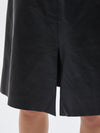 bassike leather draped skirt in black