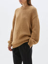 bassike chunky crew neck knit in tan