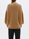 bassike chunky crew neck knit in tan