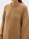 bassike chunky crew neck knit in tan