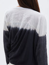 bassike dip dye asymmetric long sleeve t.shirt in naturalink