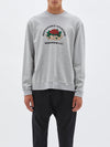 bassike founded crew sweat in grey-marl