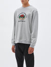 bassike founded crew sweat in grey-marl