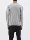 bassike founded crew sweat in grey-marl