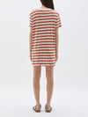 bassike stripe classic vintage mini dress in undyed-rust