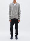 bassike cotton cashmere cardigan in grey-marl