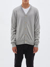 bassike cotton cashmere cardigan in grey-marl