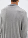 bassike cotton cashmere cardigan in grey-marl