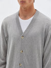 bassike cotton cashmere cardigan in grey-marl