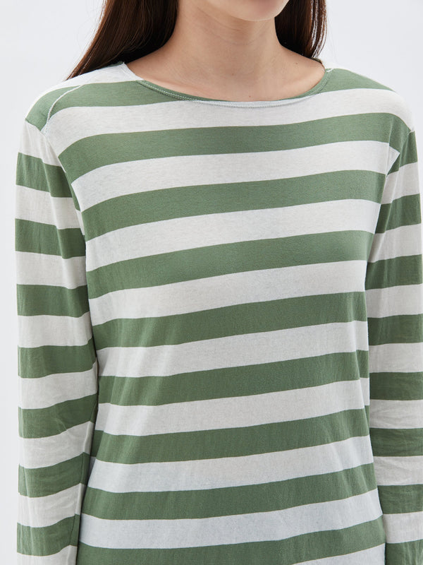 bassike stripe original sailor t.shirt in elm-undyed