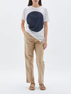 bassike classic vintage dot t.shirt in white-w-navy-blue-dot