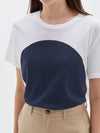 bassike classic vintage dot t.shirt in white-w-navy-blue-dot