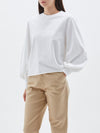 bassike 240 jersey voluminous sleeve top in white