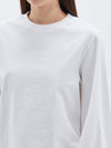 bassike 240 jersey voluminous sleeve top in white