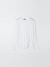 bassike heritage scoop hem long sleeve t.shirt in white