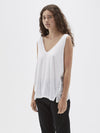 bassike minimal v neck tank in white