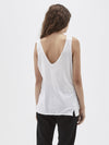 bassike minimal v neck tank in white