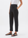 bassike crepe cuffed hem tailored pant in black