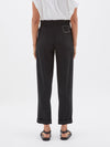 bassike crepe cuffed hem tailored pant in black