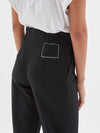 bassike crepe cuffed hem tailored pant in black