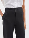 bassike crepe cuffed hem tailored pant in black