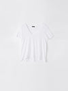 bassike minimal v neck t.shirt in white