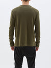 bassike long sleeve waffle wringer t.shirt in military