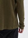 bassike long sleeve waffle wringer t.shirt in military