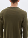 bassike long sleeve waffle wringer t.shirt in military