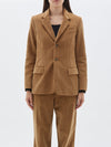 bassike cord man style jacket in dark-tan