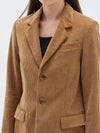 bassike cord man style jacket in dark-tan