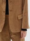 bassike cord man style jacket in dark-tan