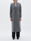 bassike wool felt classic coat in dark grey