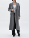 bassike wool felt classic coat in dark grey