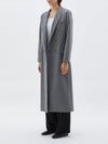 bassike wool felt classic coat in dark grey