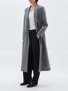 bassike wool felt classic coat in dark grey