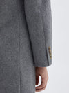 bassike wool felt classic coat in dark grey