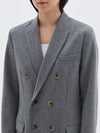 bassike wool felt classic coat in dark grey