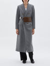 bassike wool felt classic coat in dark grey