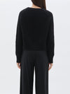 bassike chunky cropped crew neck knit in black